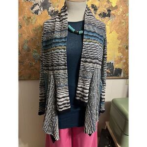 NIC+ZOE Multicolor Striped Sweater Size Large
